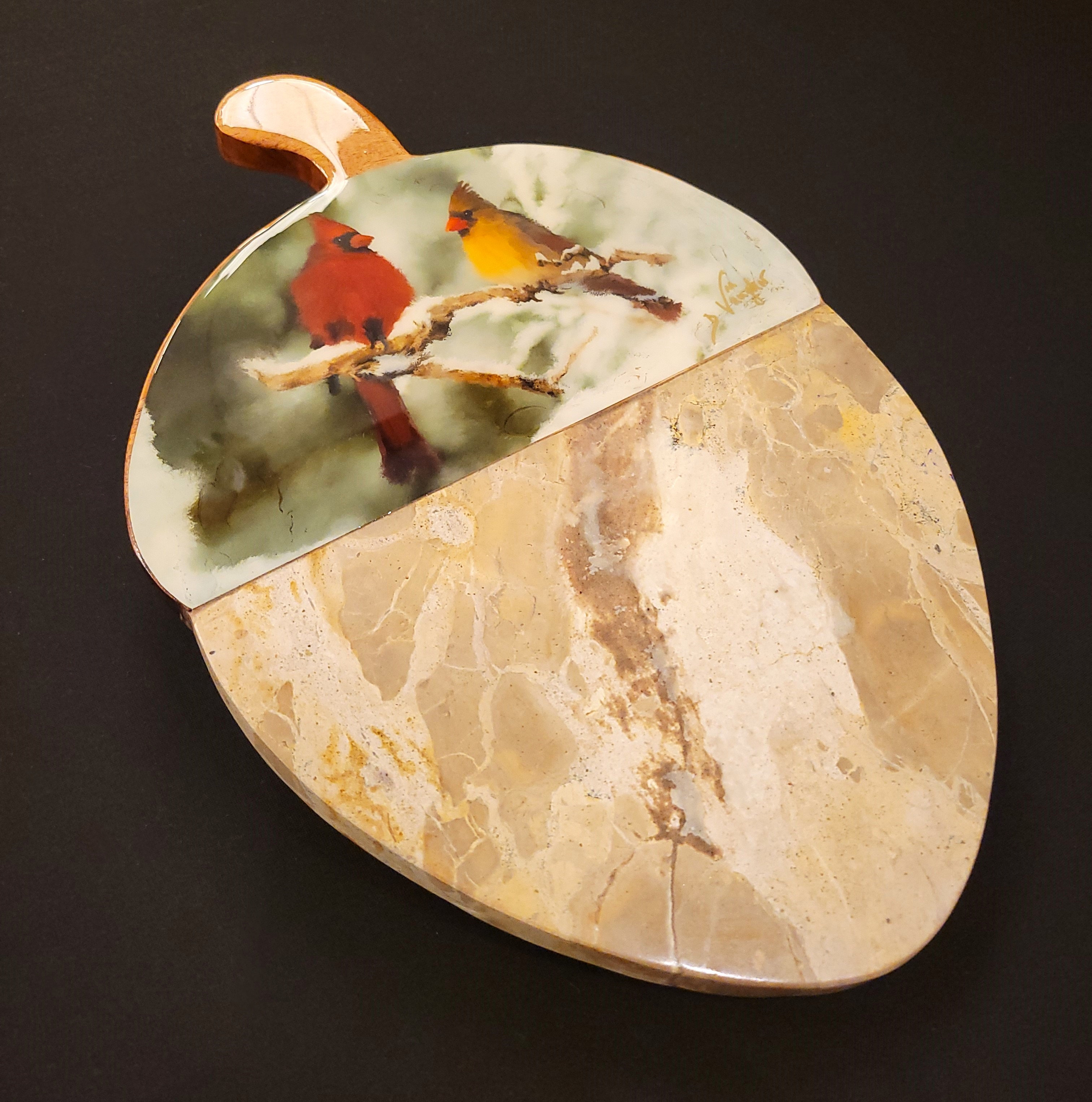 Acorn Wood and Marble Serving Boards